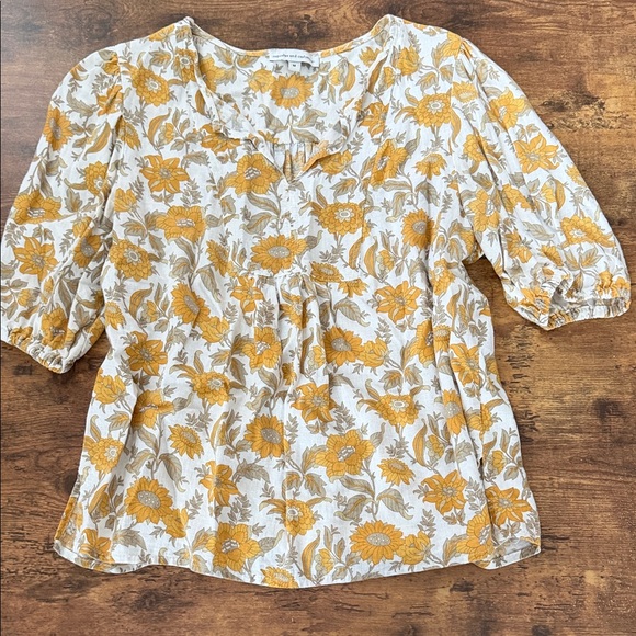 anthropologie cupcakes and cashmere Tops - Anthropologie| cupcakes & cashmere Sunflower Blouse